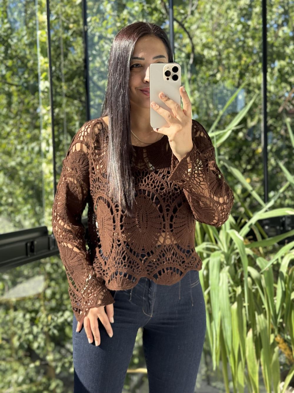  Zra Örme Bluz Kahve