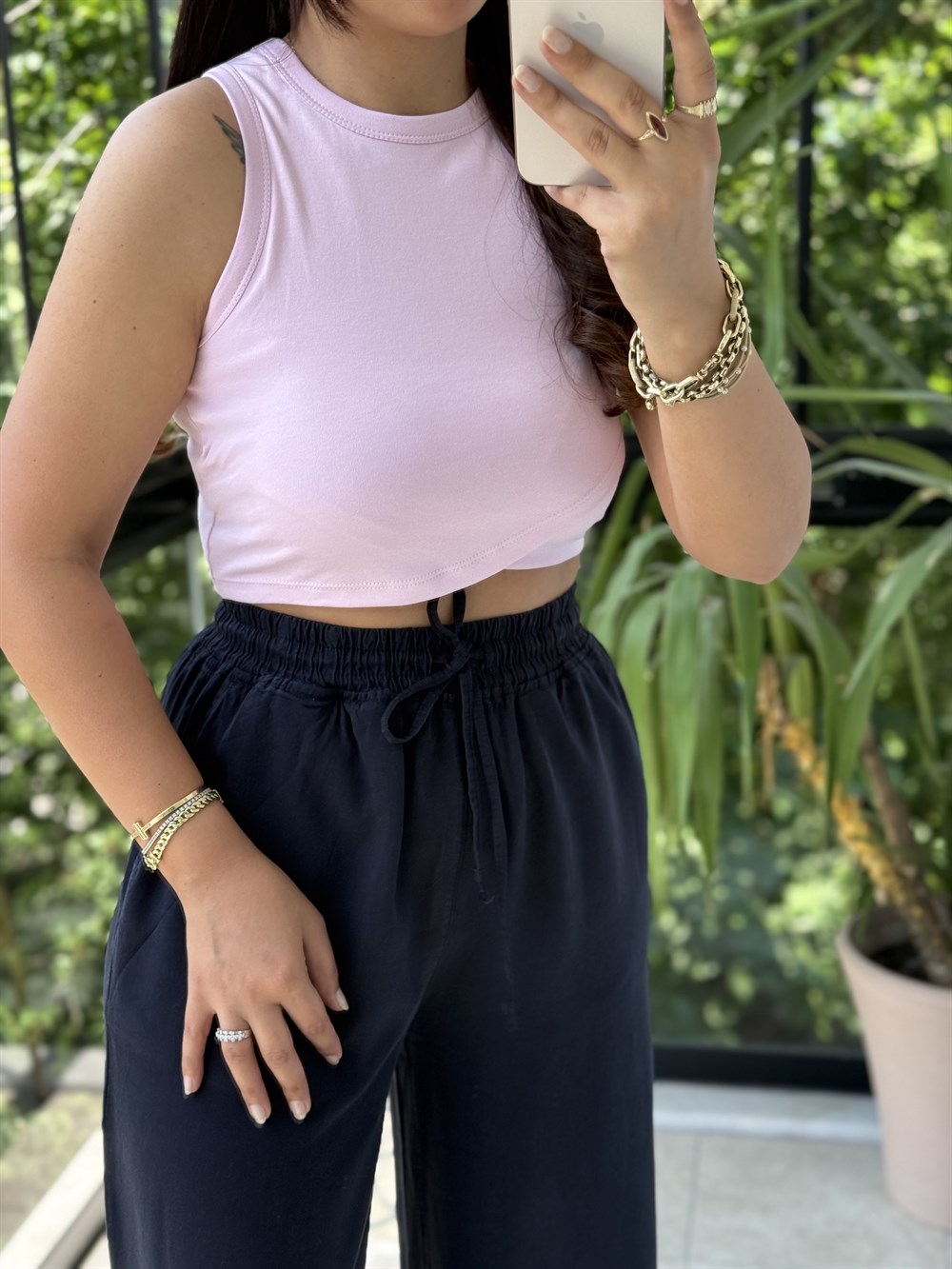 Bymn Crop Atlet Pembe
