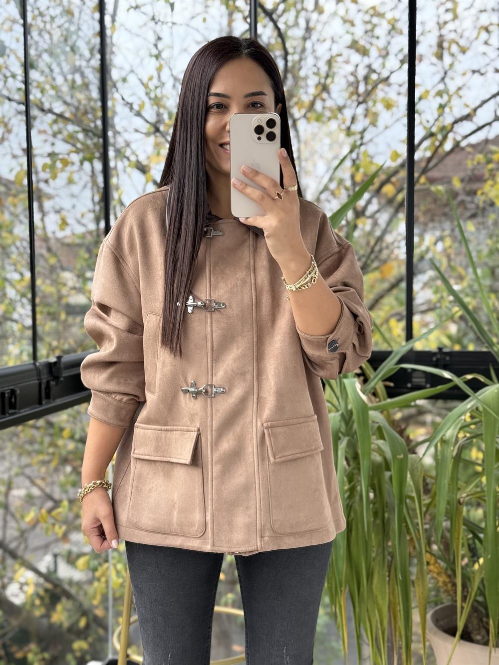 Süet Kancalı Kaban Vizon