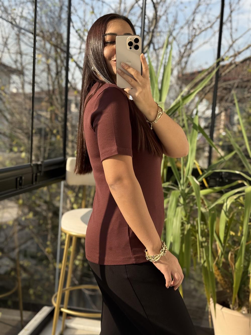 Massi Basic Tişört Kahve