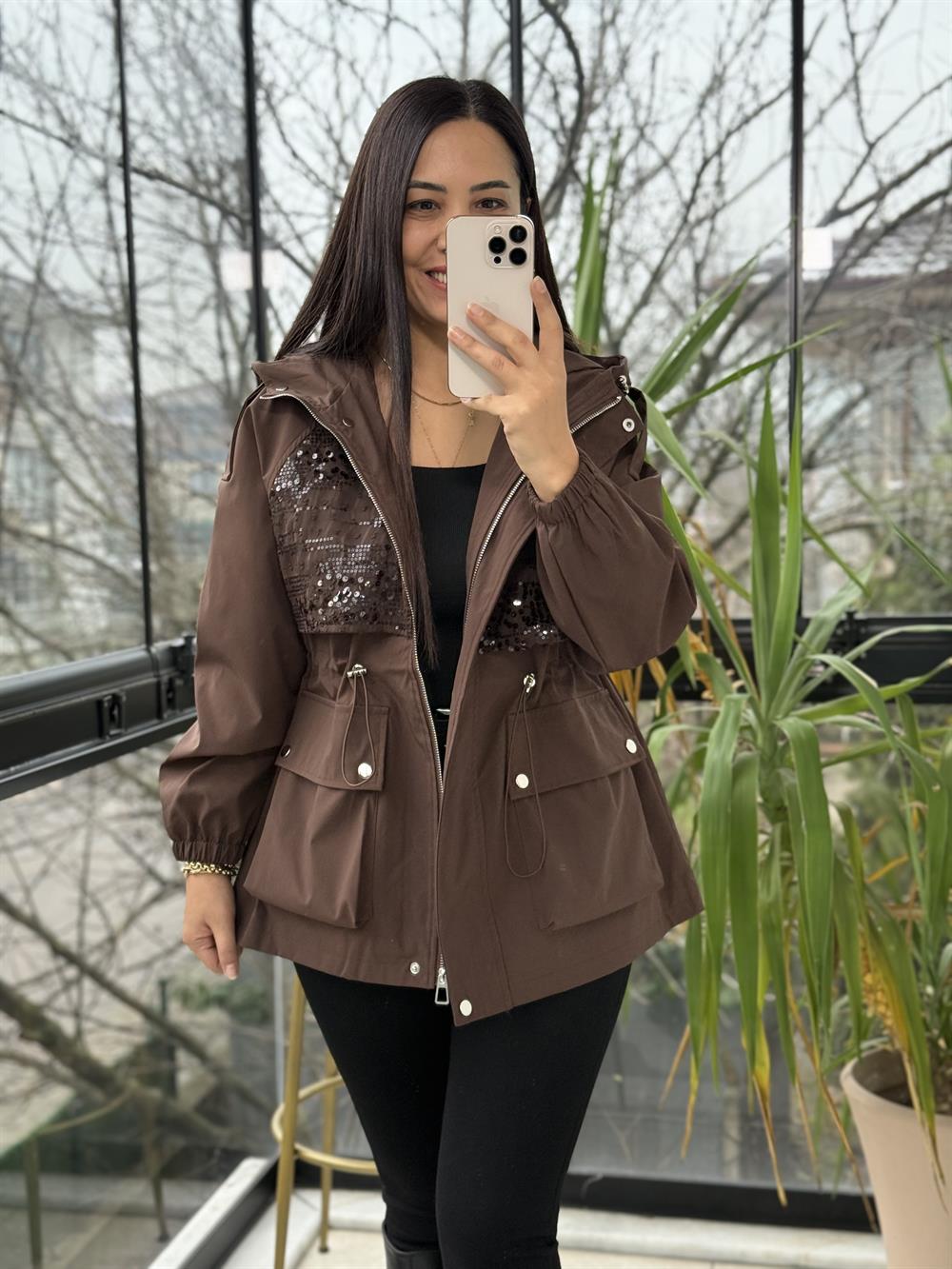 İthal Pullu Trenç Kahve