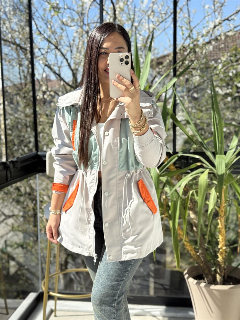 Mini Blok Trençkot Taş