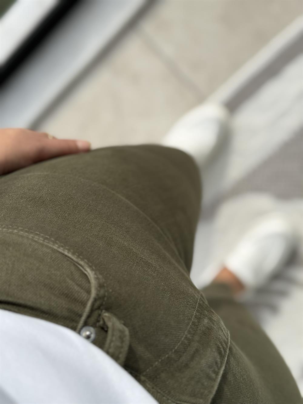 Toparlayıcı Skinny Jean Yeşil