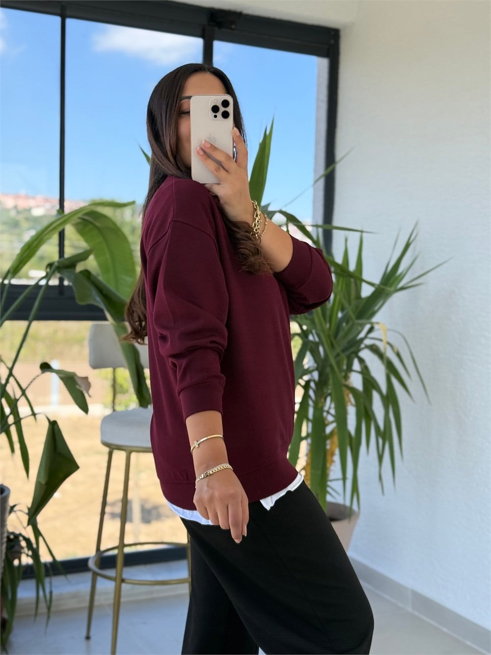 Oysh Basic Sweatshirt Bordo