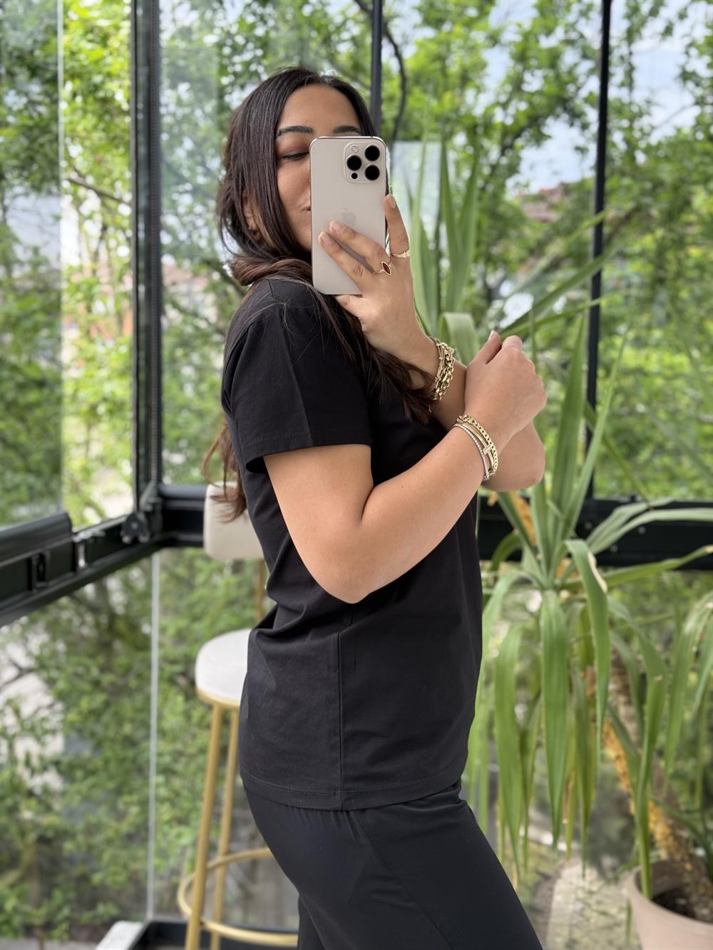 Tek Omzu Lazerli Boncuklu Siyah