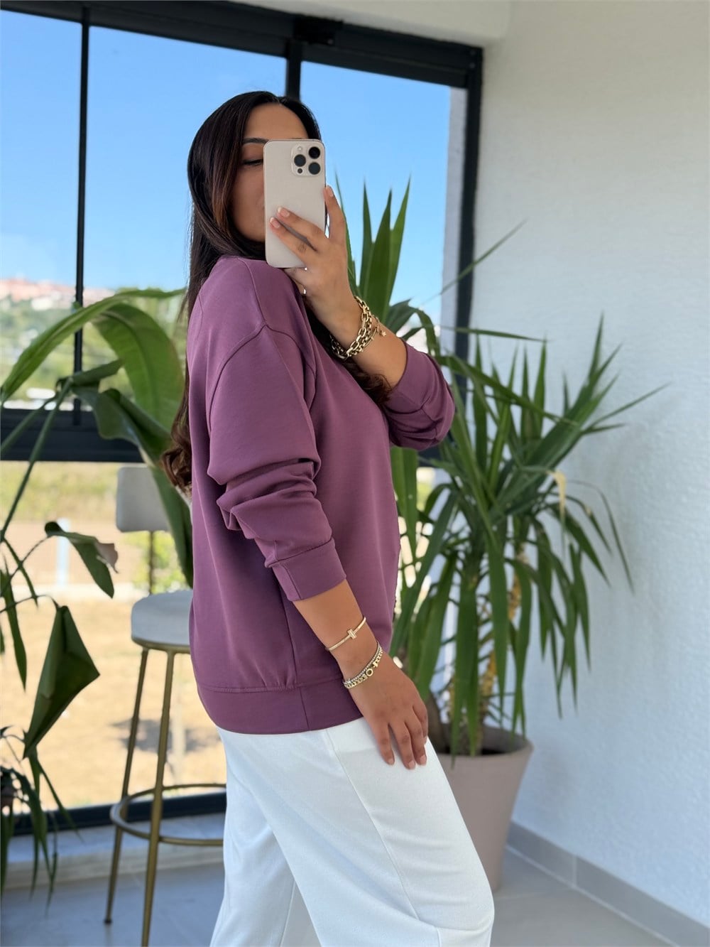 Oysh Basic Sweatshirt Mürdüm