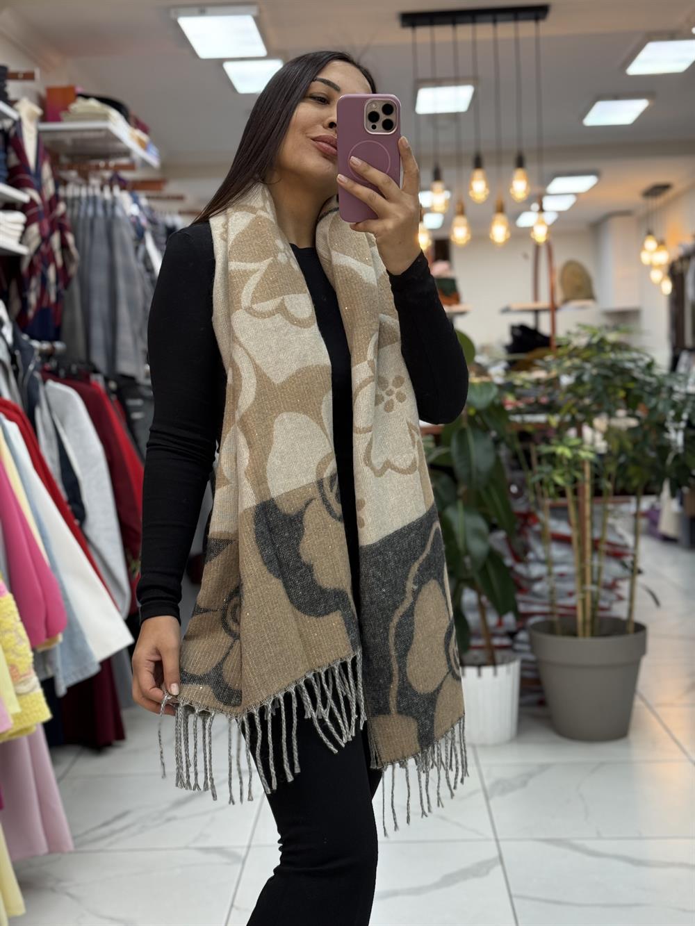 İthal Kaşmir Doku Marka Şal 