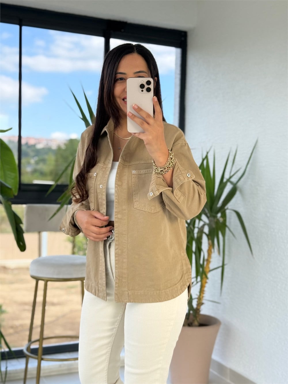 Zra Model Gabardin Ceket Vizon