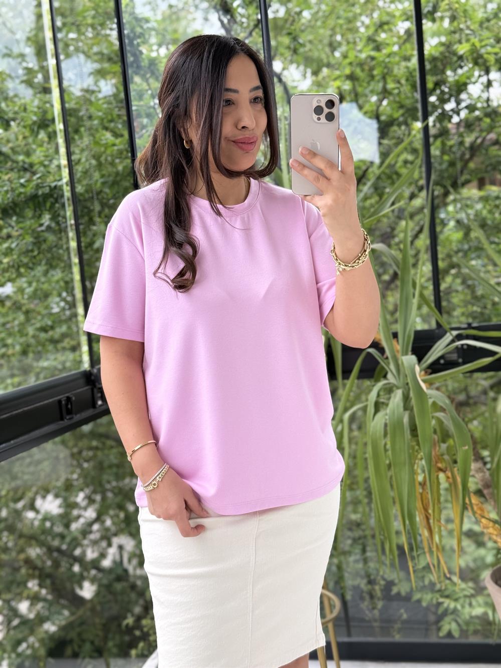 Oysh Modal Basic Tişört Pembe