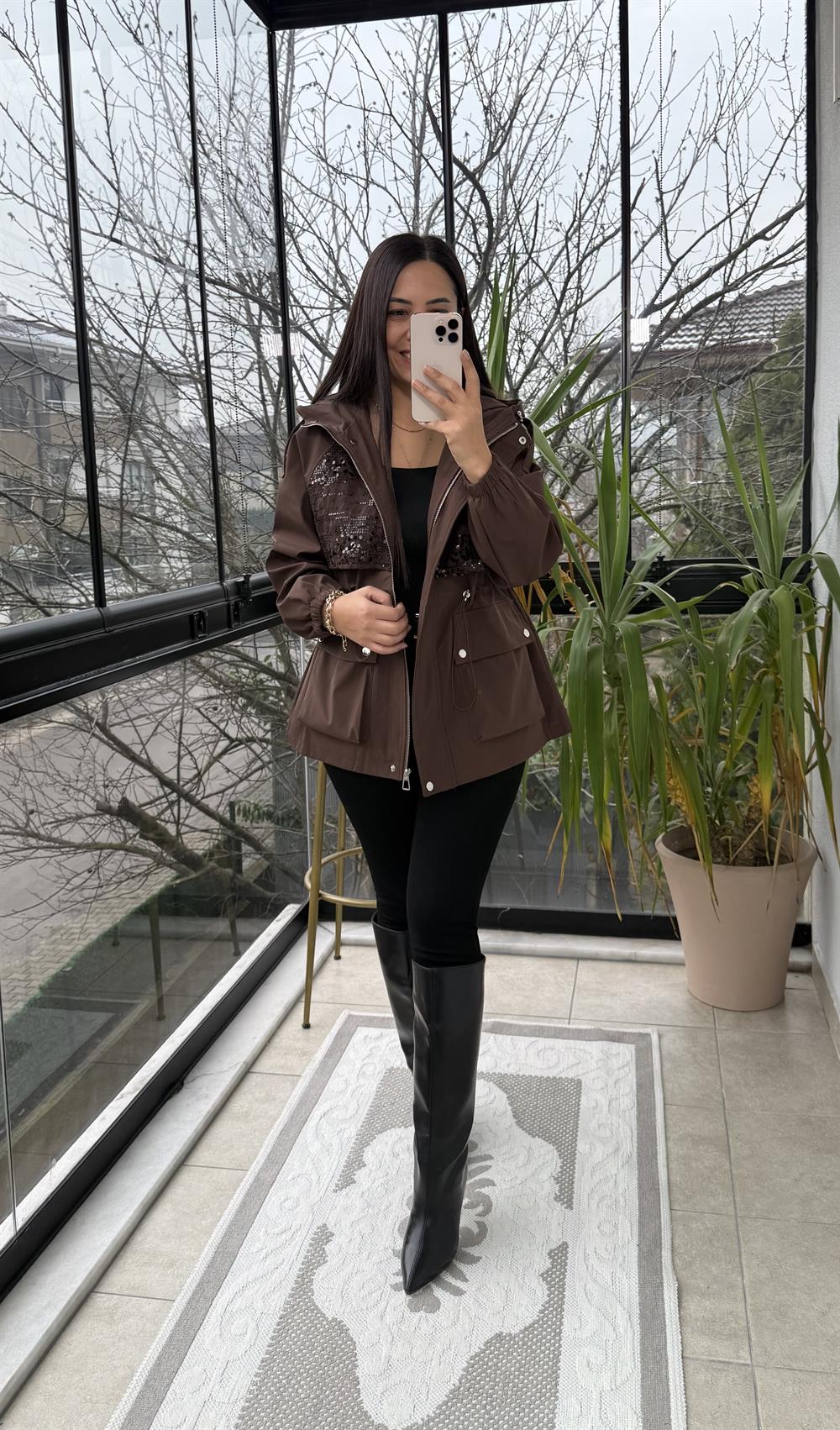 İthal Pullu Trenç Kahve