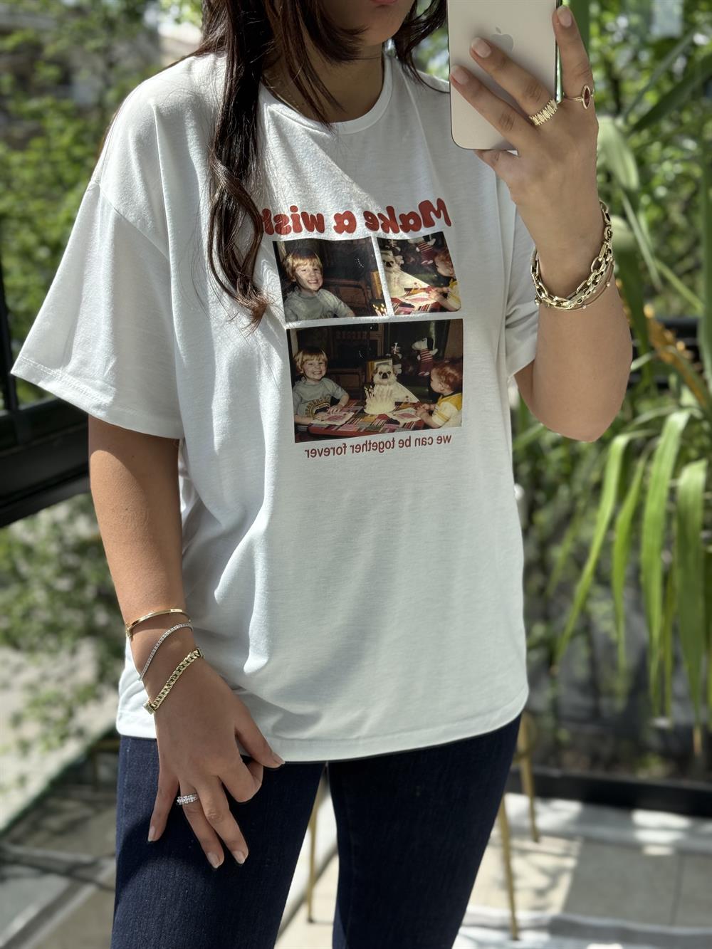 Make a Wish Tişört Ekru