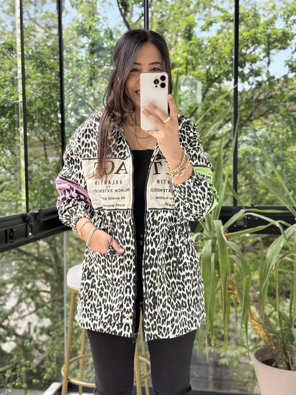 Nitage Leopar Ceket Bej