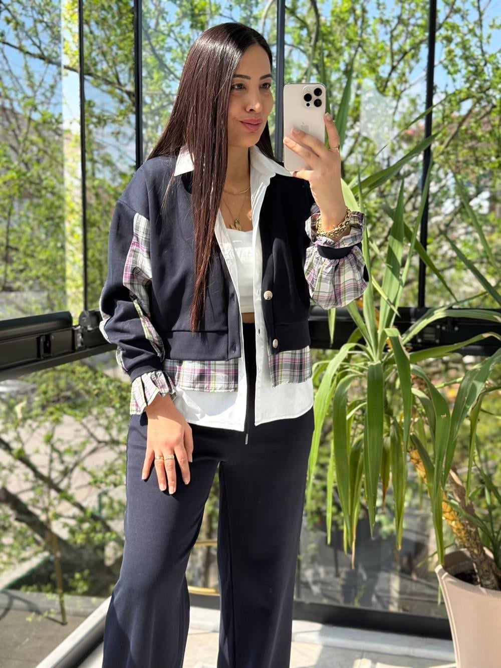 Mix Kumaş 3lü Takım Lacivert