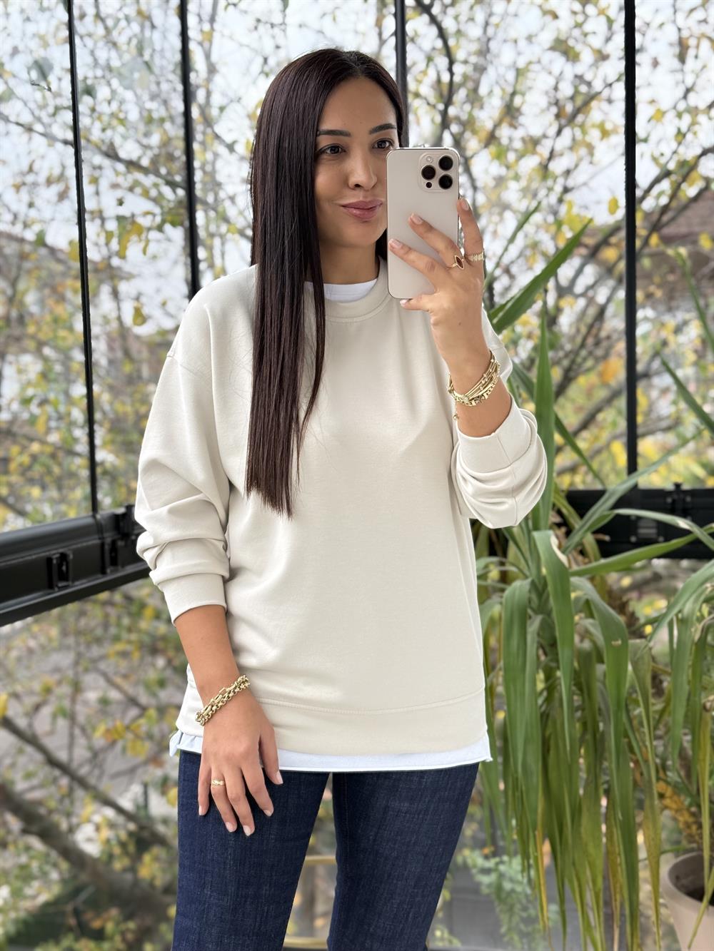 Oysh Basic Sweatshirt Bej