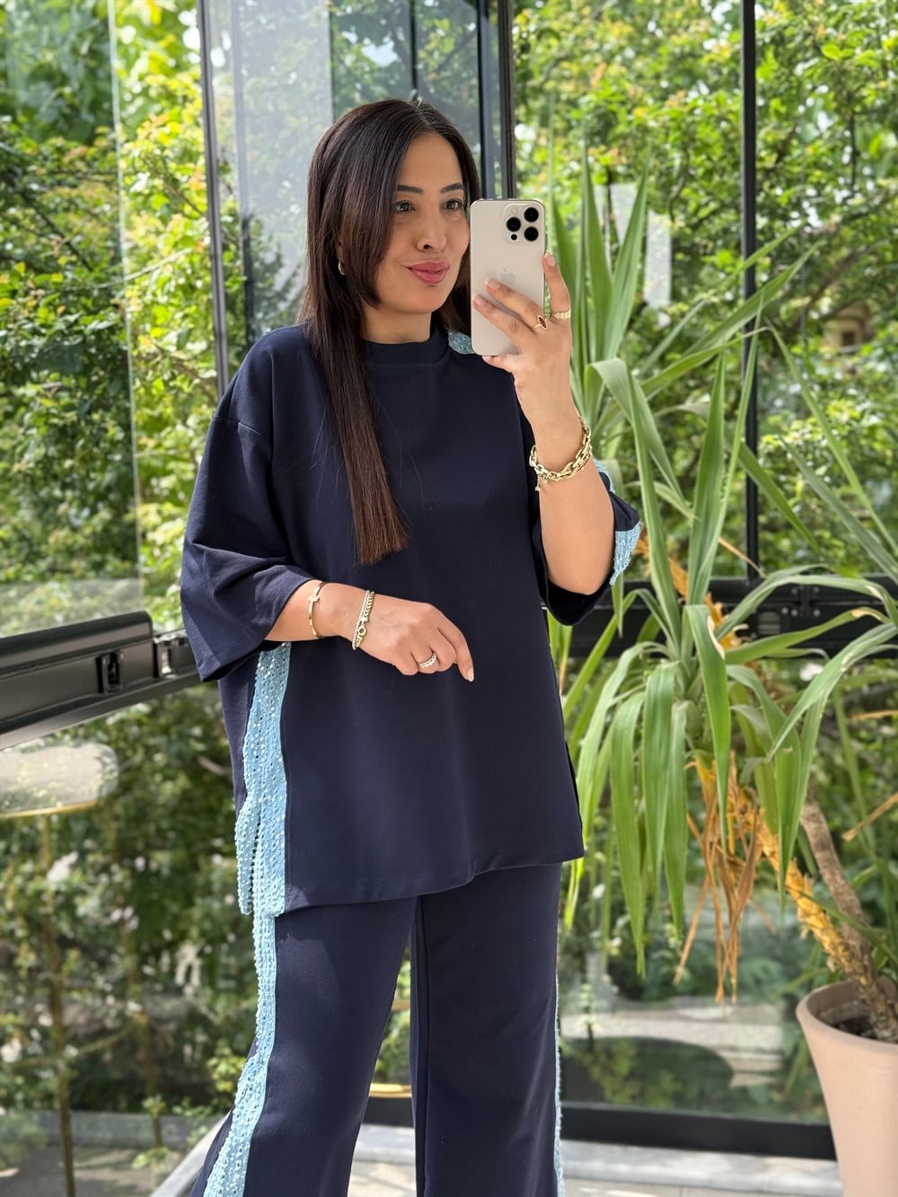 Kot Payet Garnili Takım Lacivert