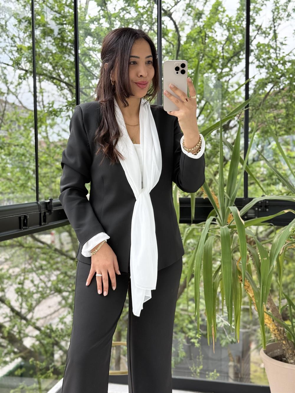 Kendinden Şallı Ceket Takım Siyah