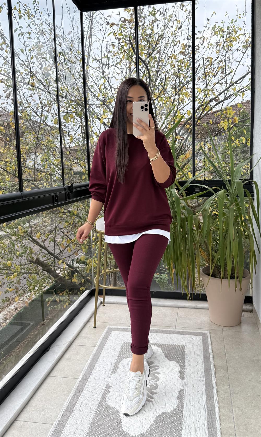 Oysh Basic Sweatshirt Bordo