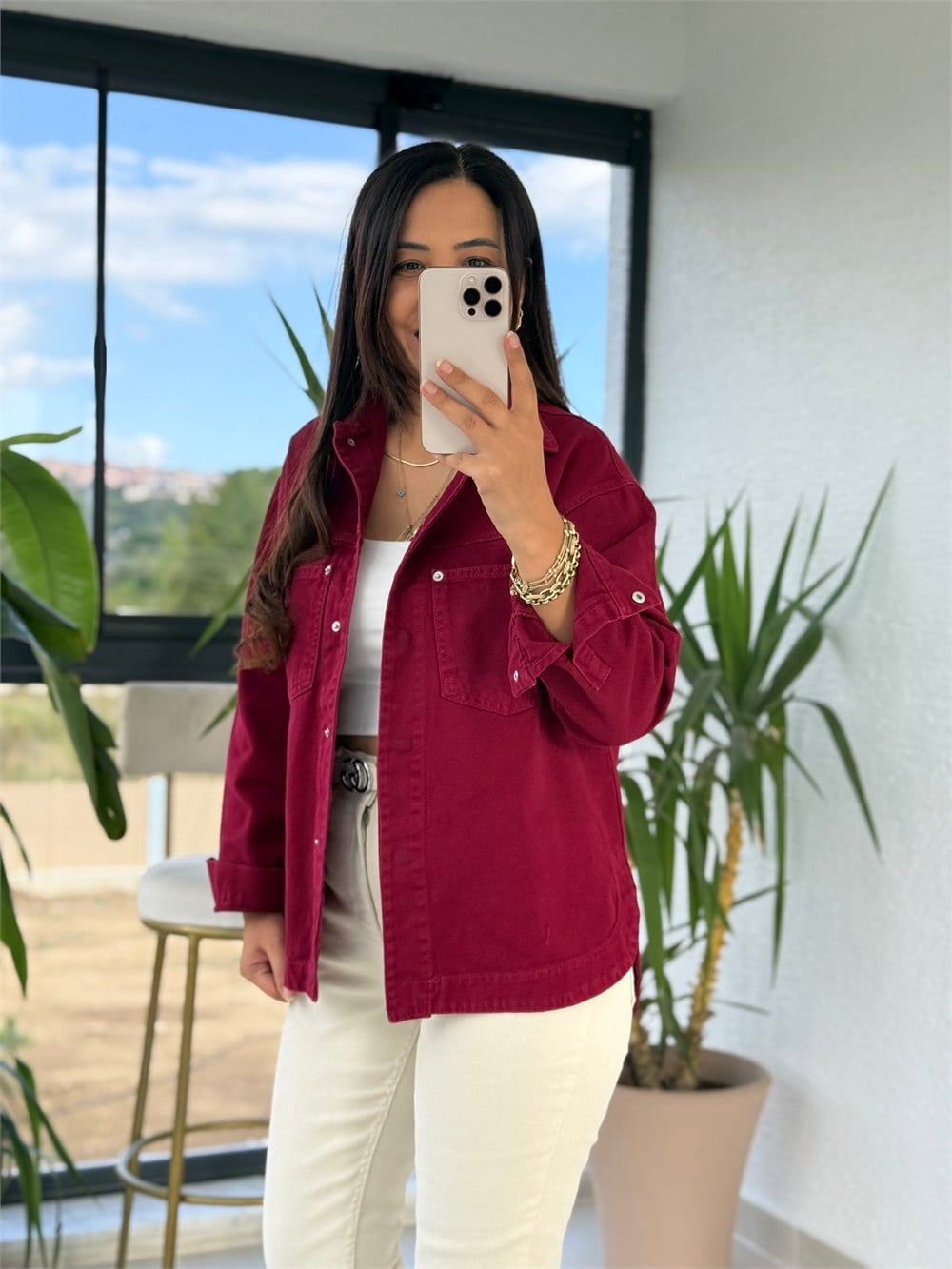 Zra Model Gabardin Ceket Bordo 