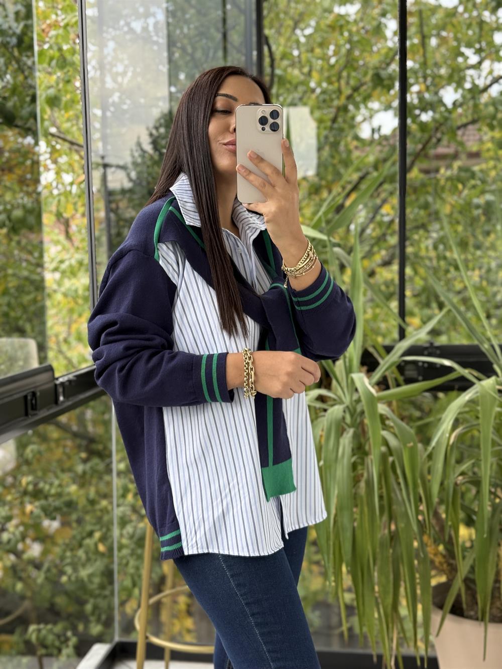 Twst Model Bağlamalı Gömlek Lacivert