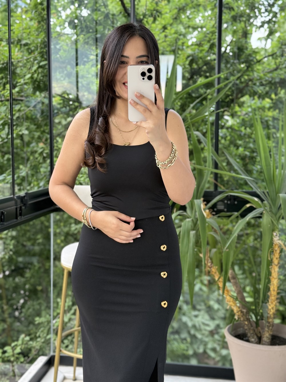 Kare Yaka Crop Atlet Siyah