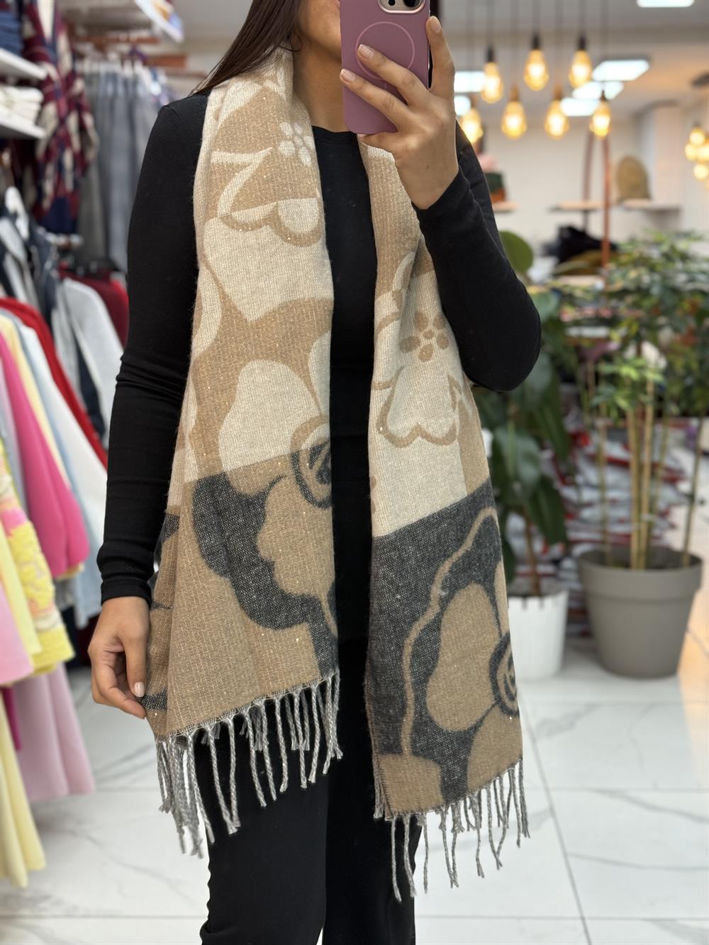 İthal Kaşmir Doku Marka Şal 