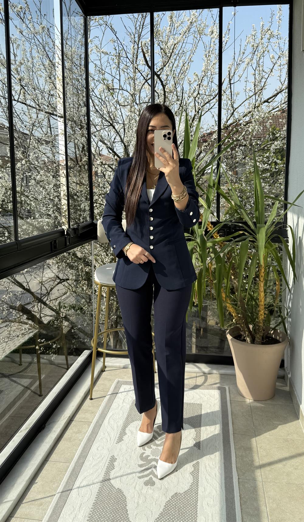 Beş Düğme Slimfit Blazer Ceket Lacivert