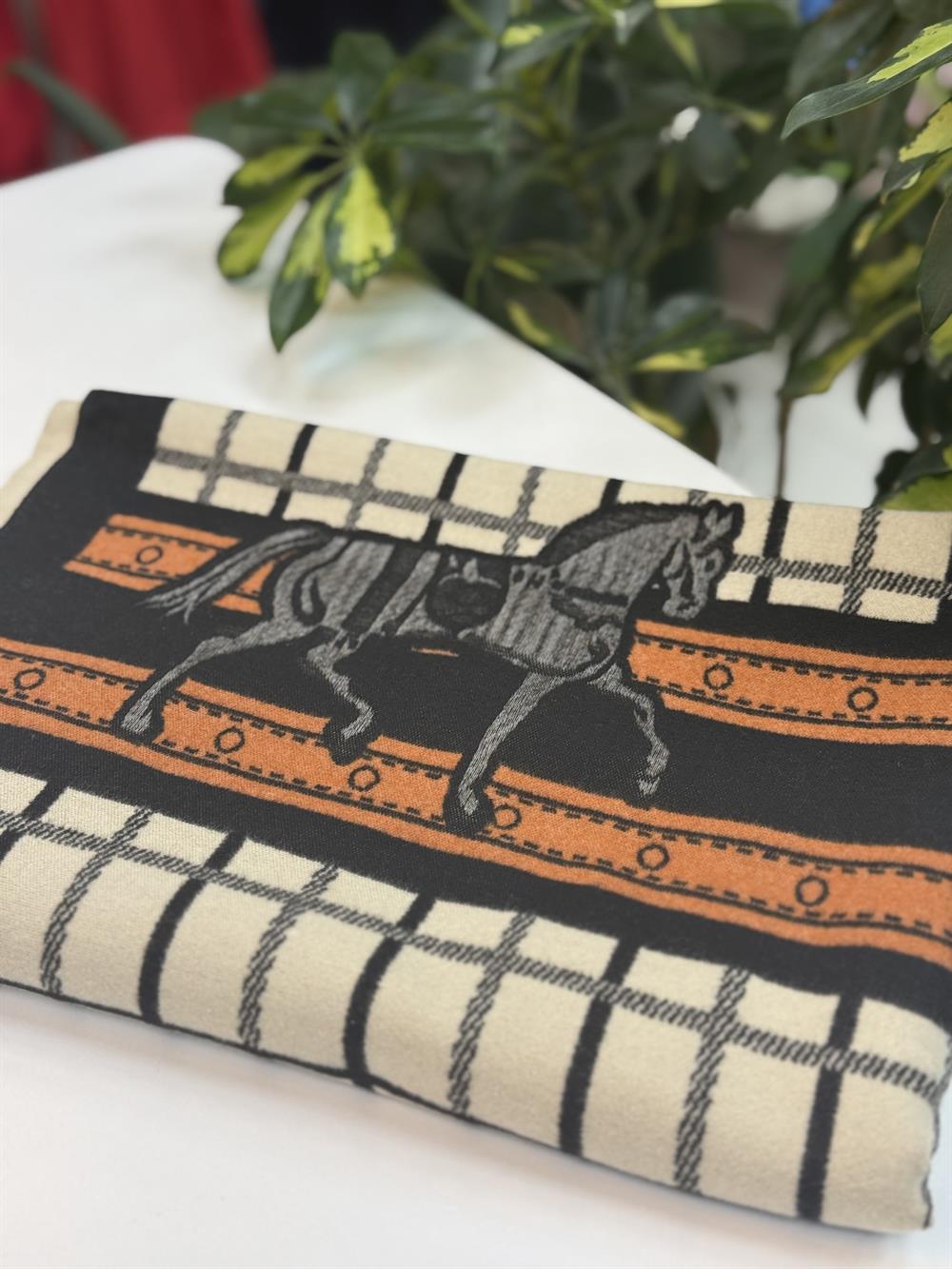 İthal Kaşmir Doku Marka Şal H Turuncu