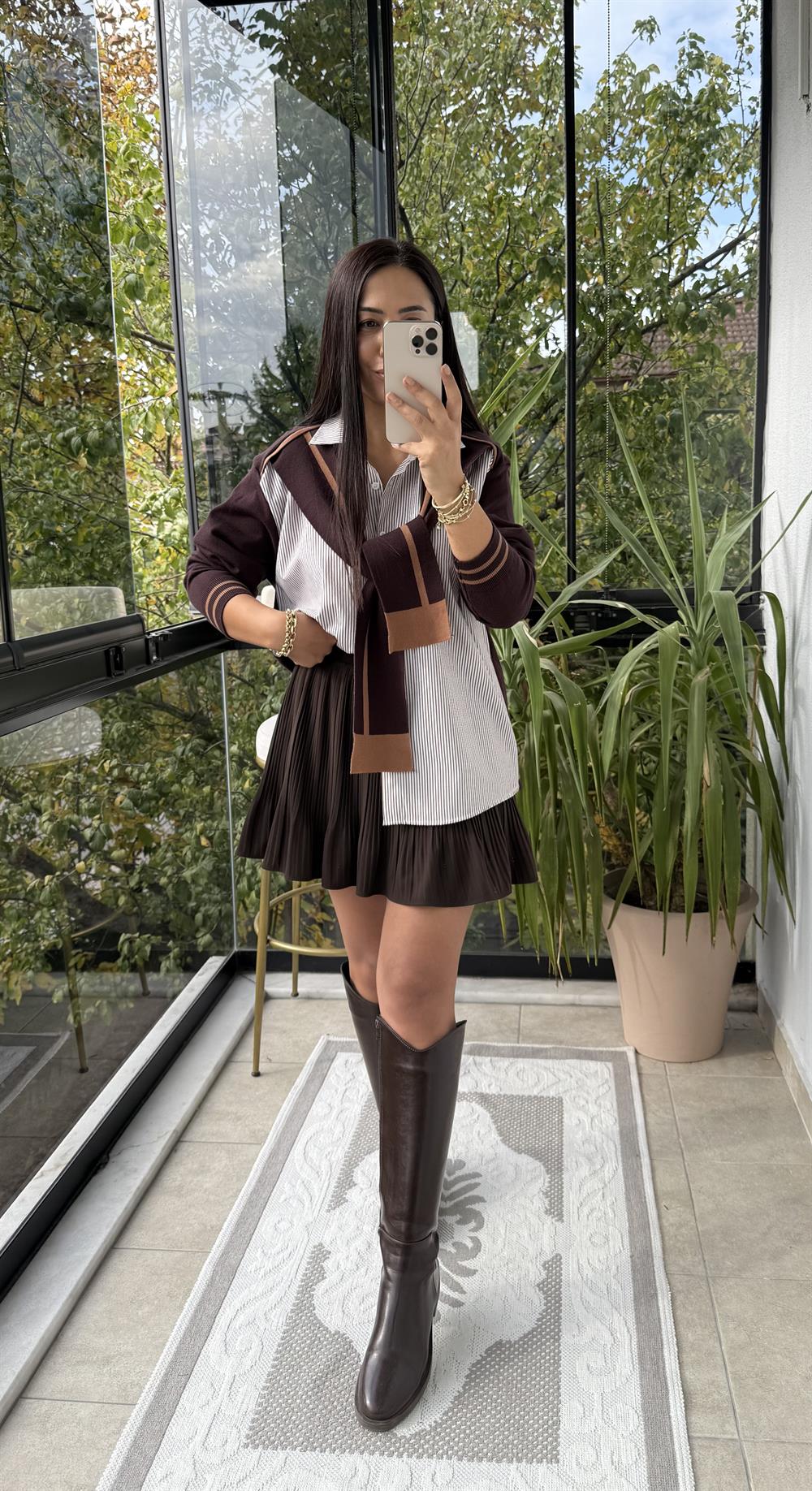 Twst Model Bağlamalı Gömlek Kahve