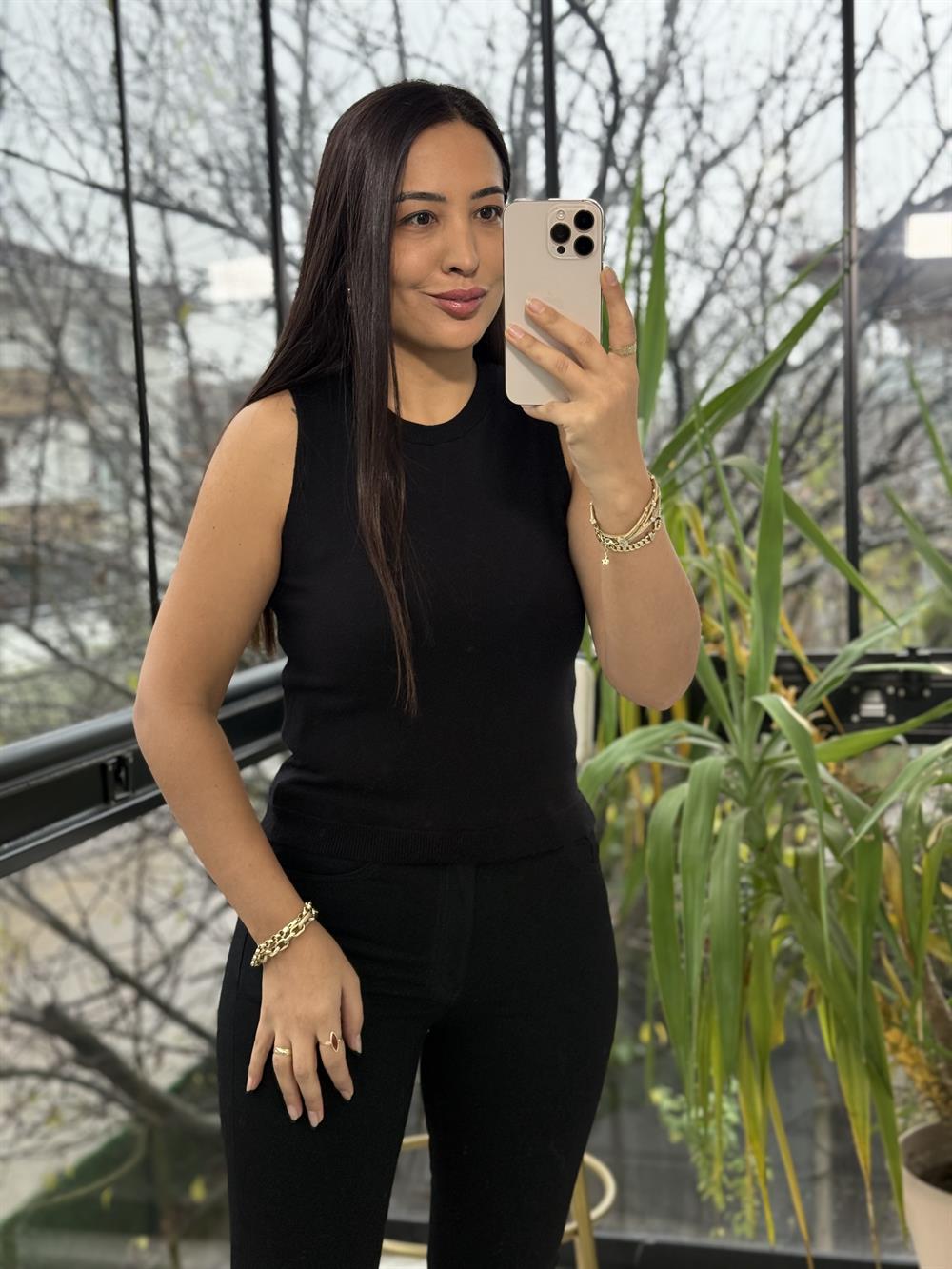 İkili Triko Hırka Siyah