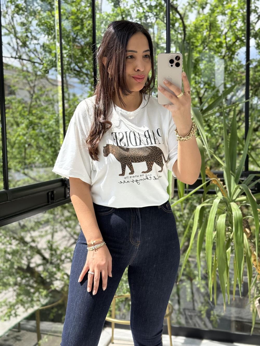 Paradise Panter Tişört Ekru