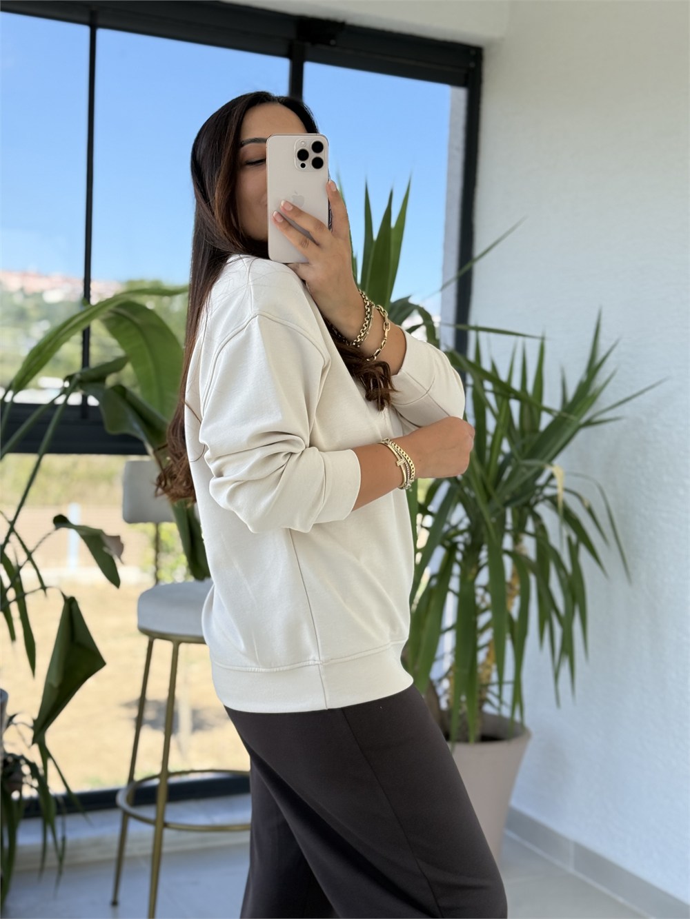 Oysh Basic Sweatshirt Bej