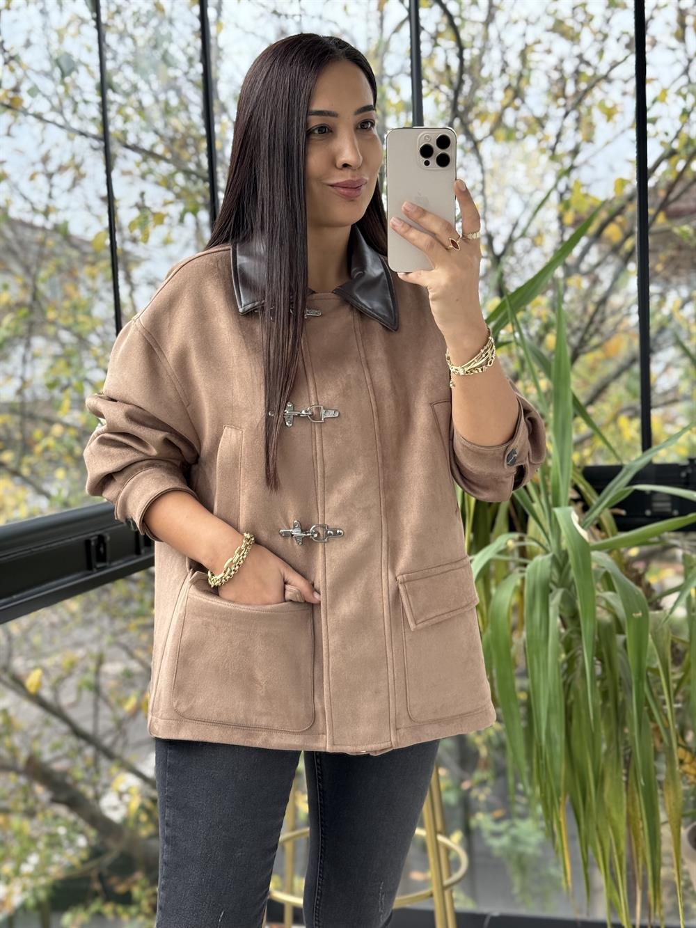 Süet Kancalı Kaban Vizon