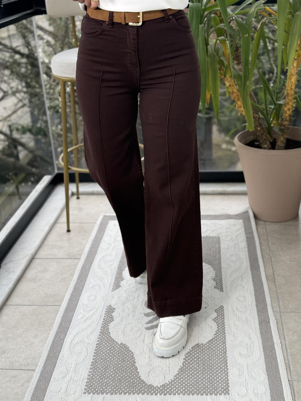 Çımalı Kot Pantolon Kahve