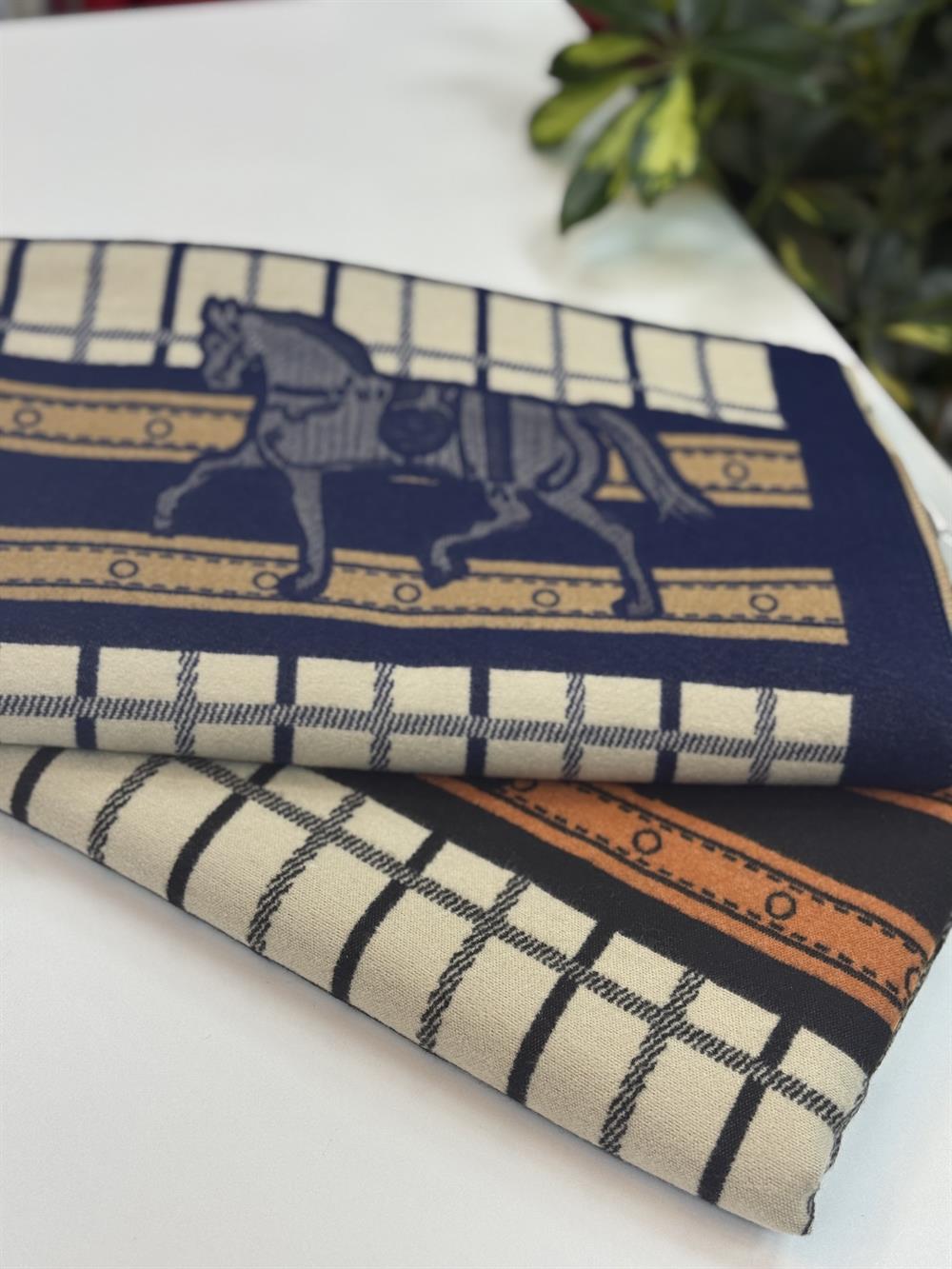 İthal Kaşmir Doku Marka Şal H Lacivert