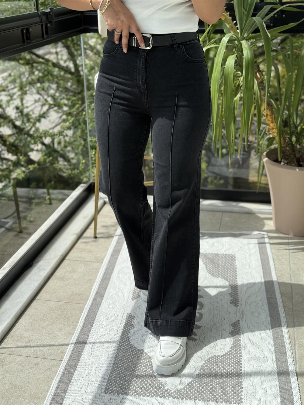 Çımalı Kot Pantolon Füme