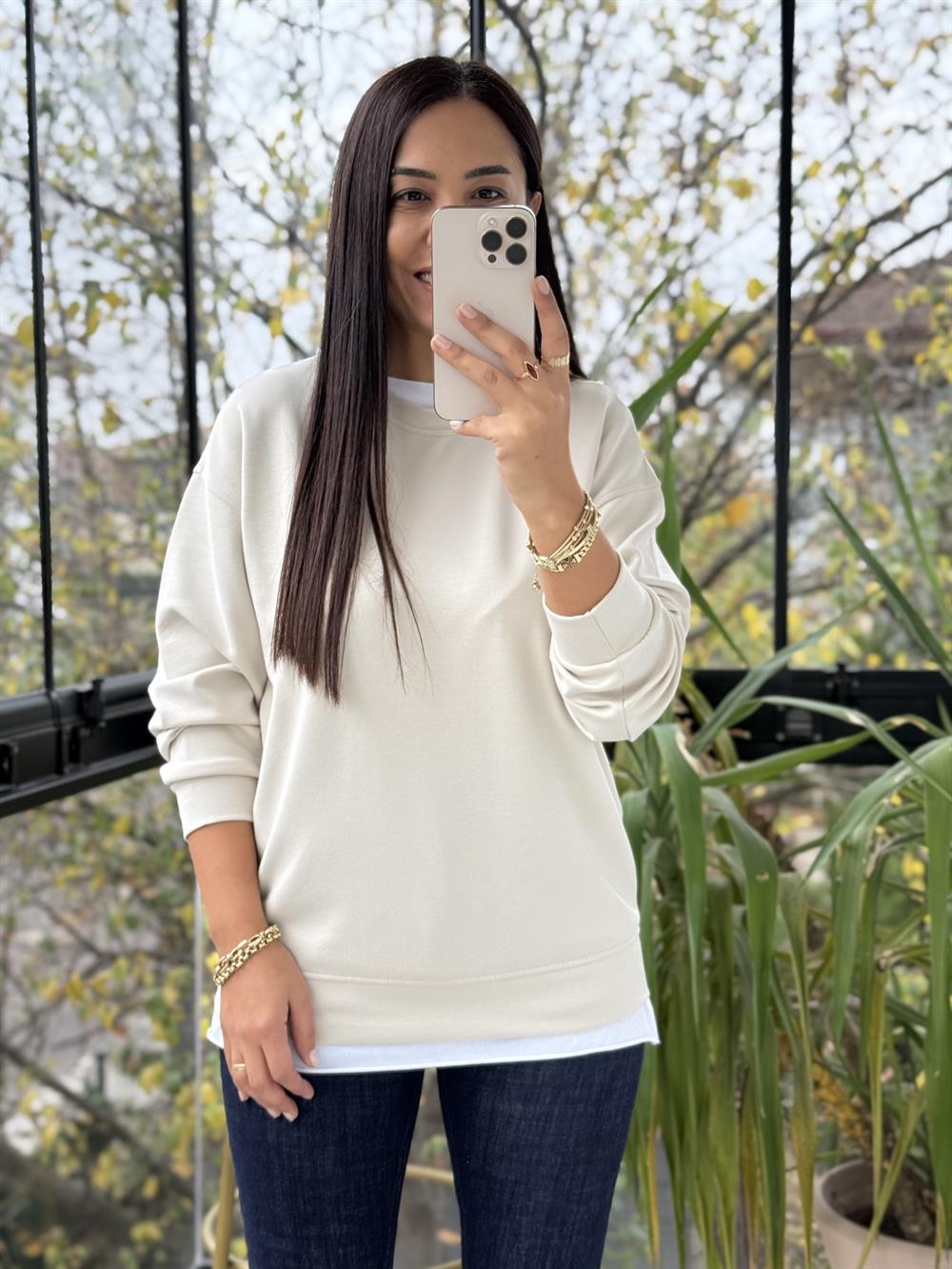 Oysh Basic Sweatshirt Bej