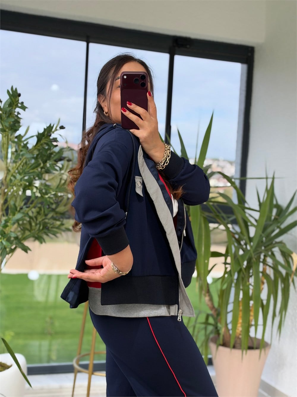 Twst Model Garnili Takım Kırmızı Detaylı
