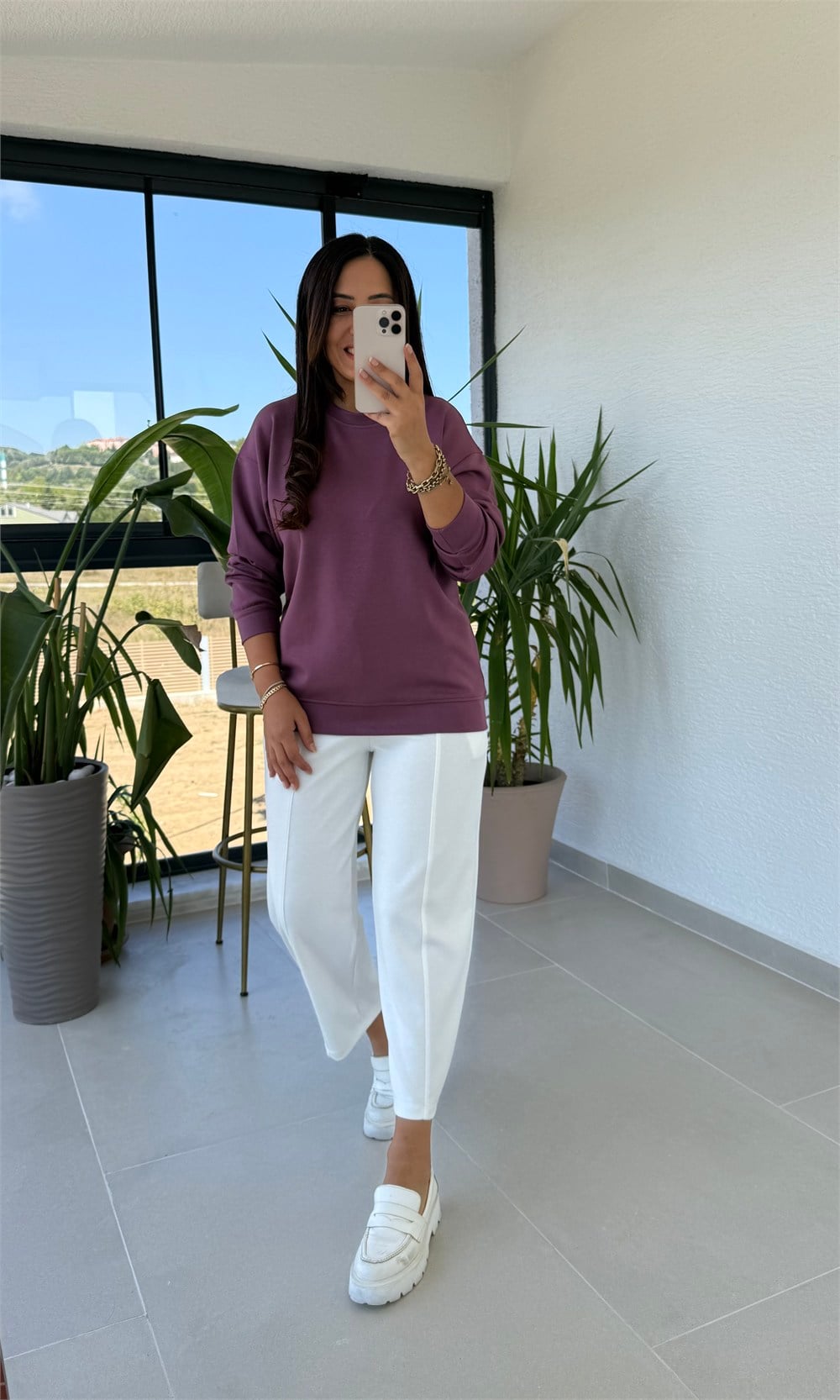 Oysh Basic Sweatshirt Mürdüm