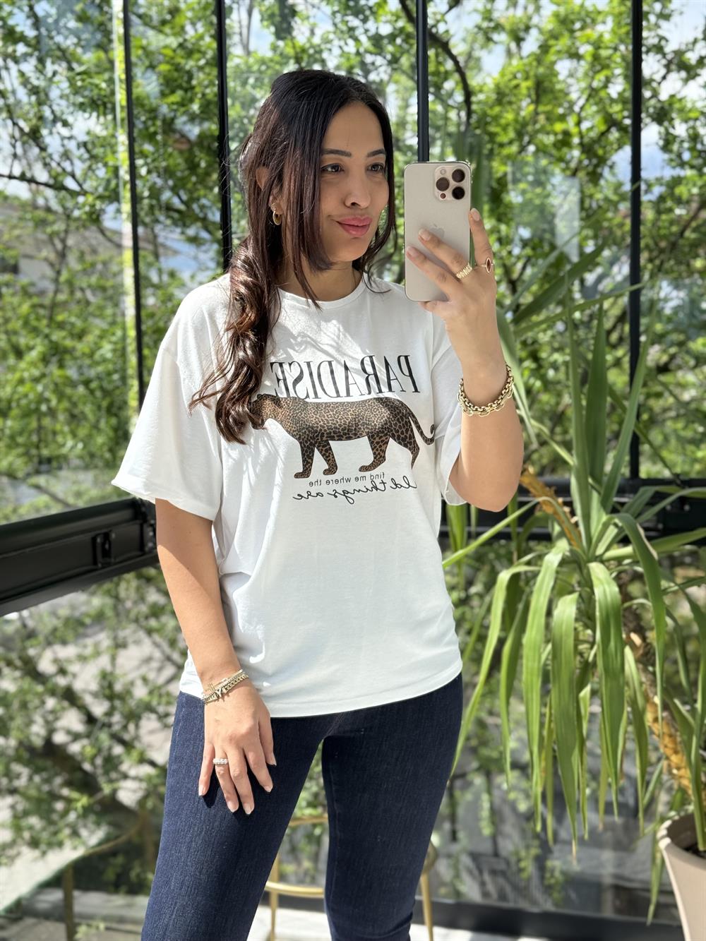 Paradise Panter Tişört Ekru