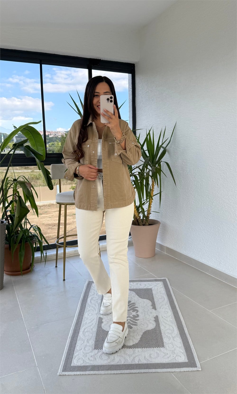 Zra Model Gabardin Ceket Vizon