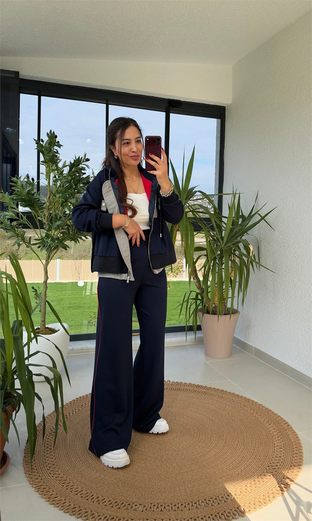 Twst Model Garnili Takım Kırmızı Detaylı