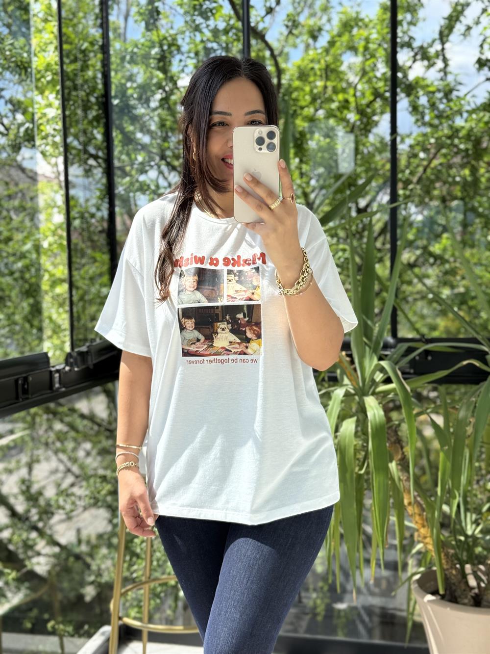 Make a Wish Tişört Ekru