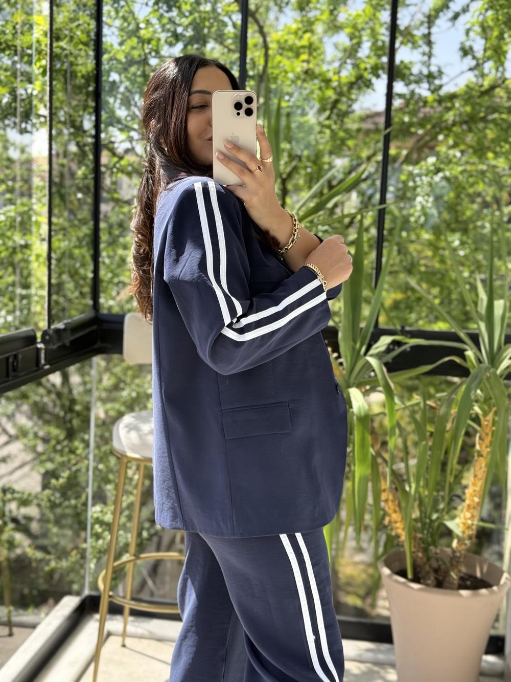 Zra Ceketli Tensel Modal Takım Lacivert