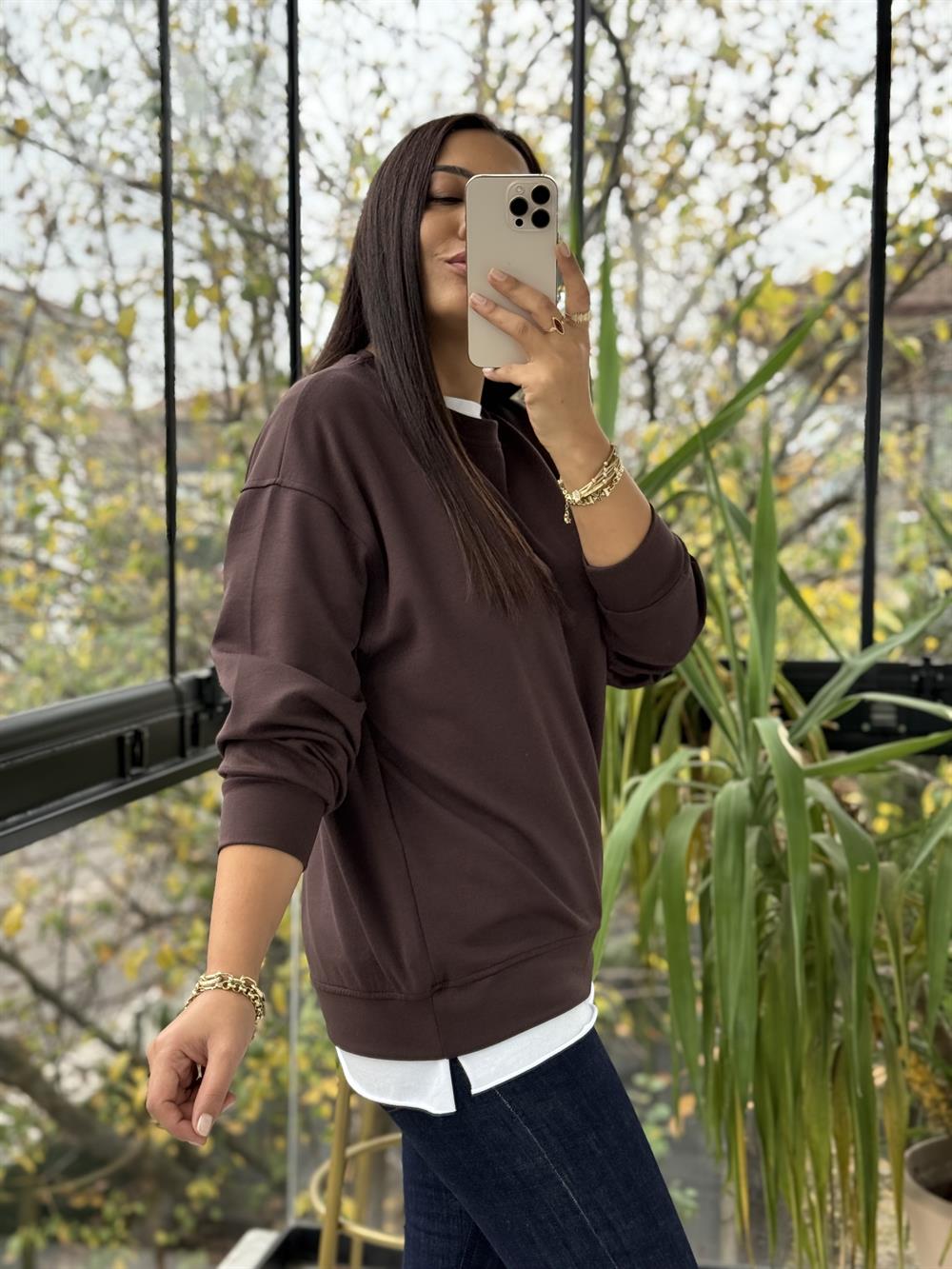 Oysh Basic Sweatshirt Kahve