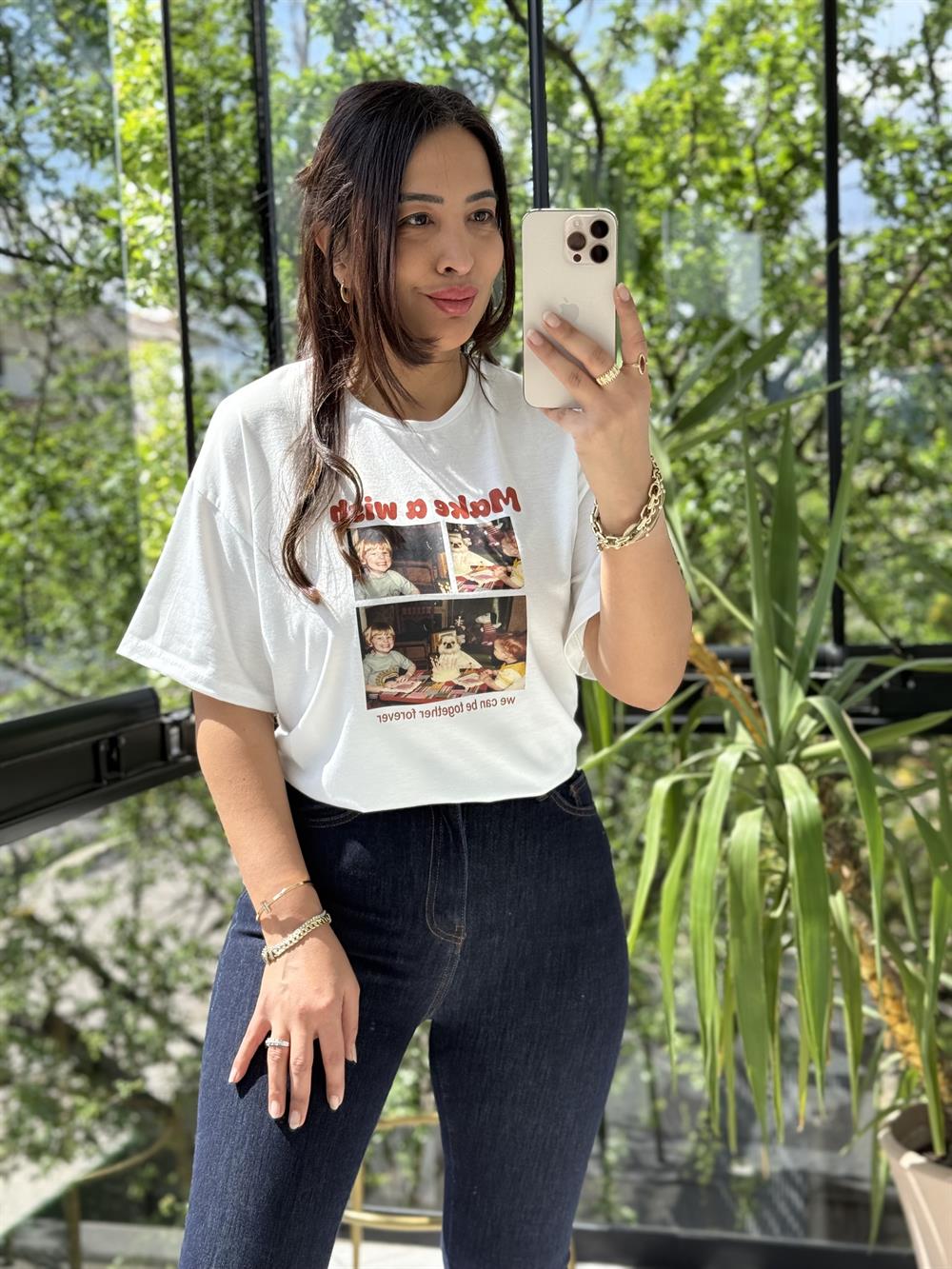 Make a Wish Tişört Ekru