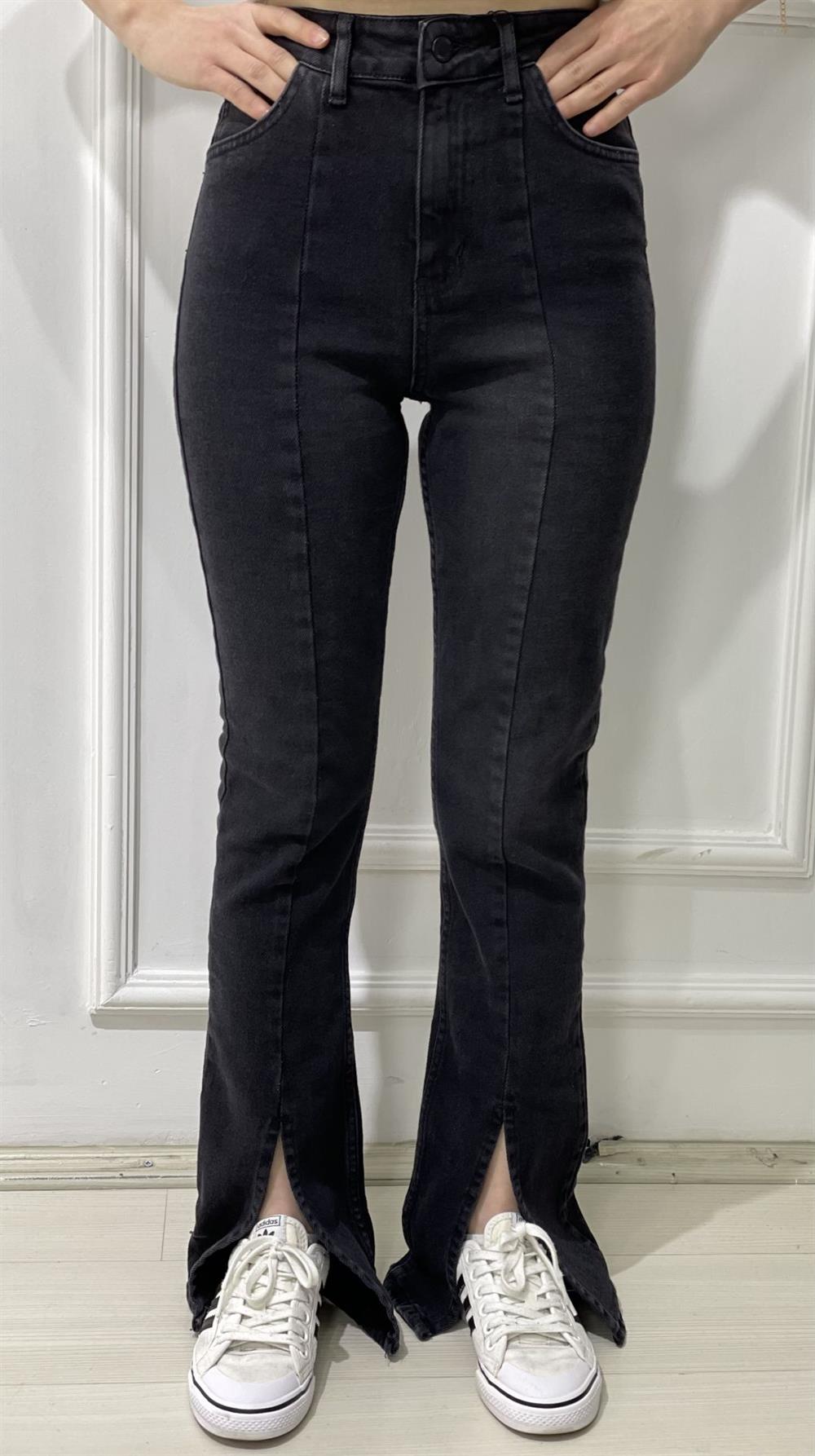 Antrasit Yırtmaçlı Toparlayıcı Jean