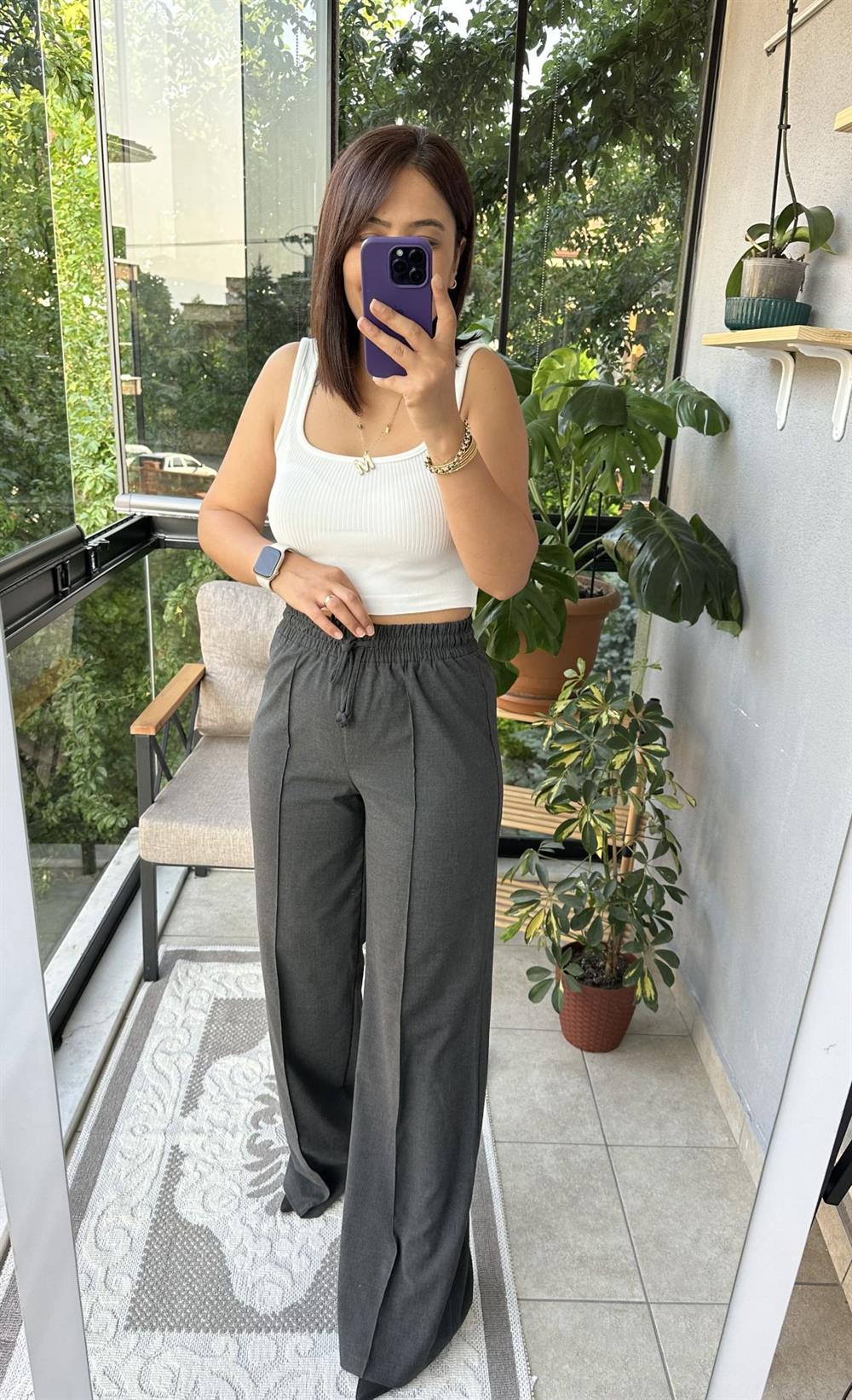 Gri ZRA Model Palazzo Pantolon