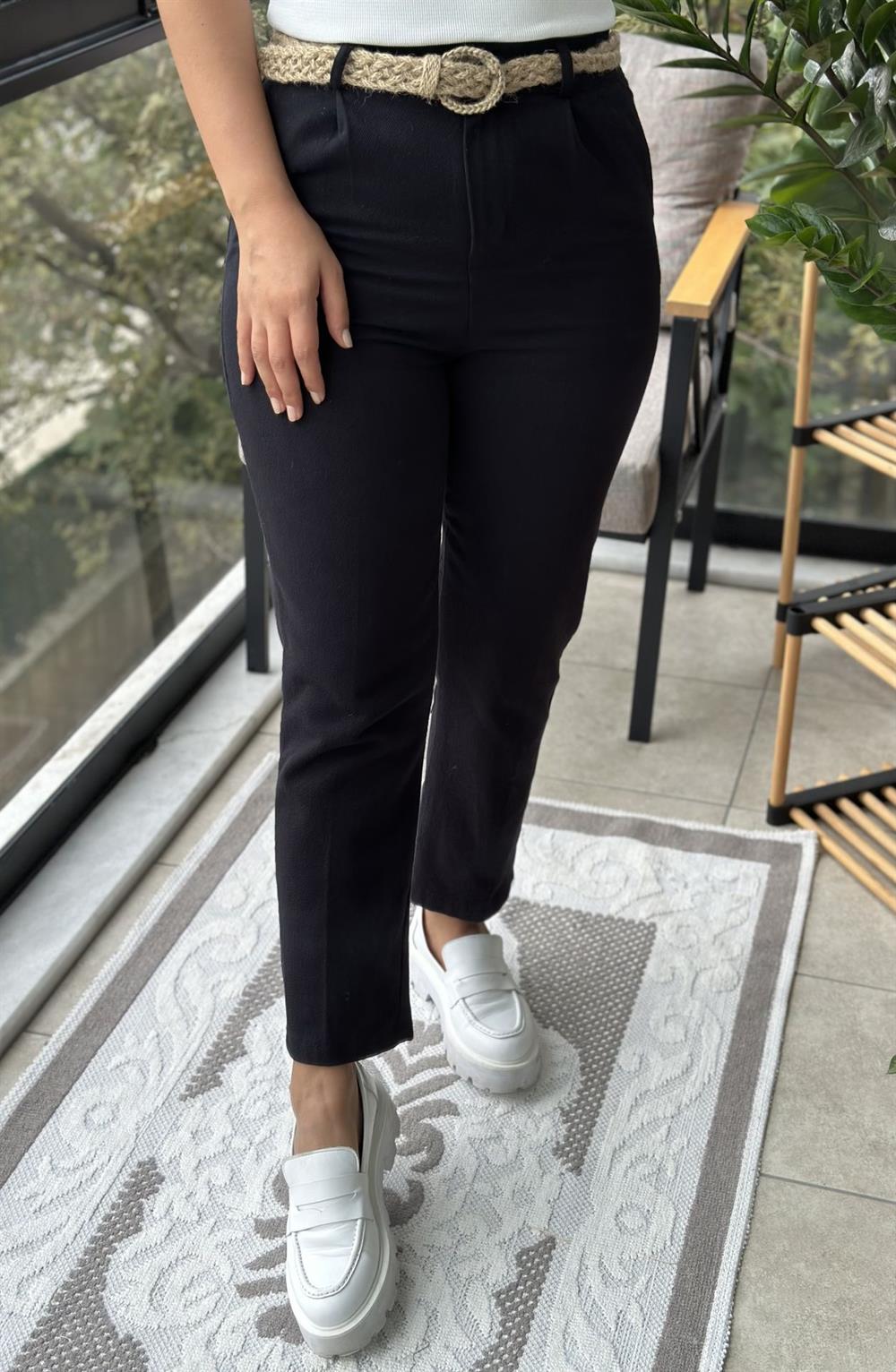 Kanvas Kumaş Pantolon Siyah