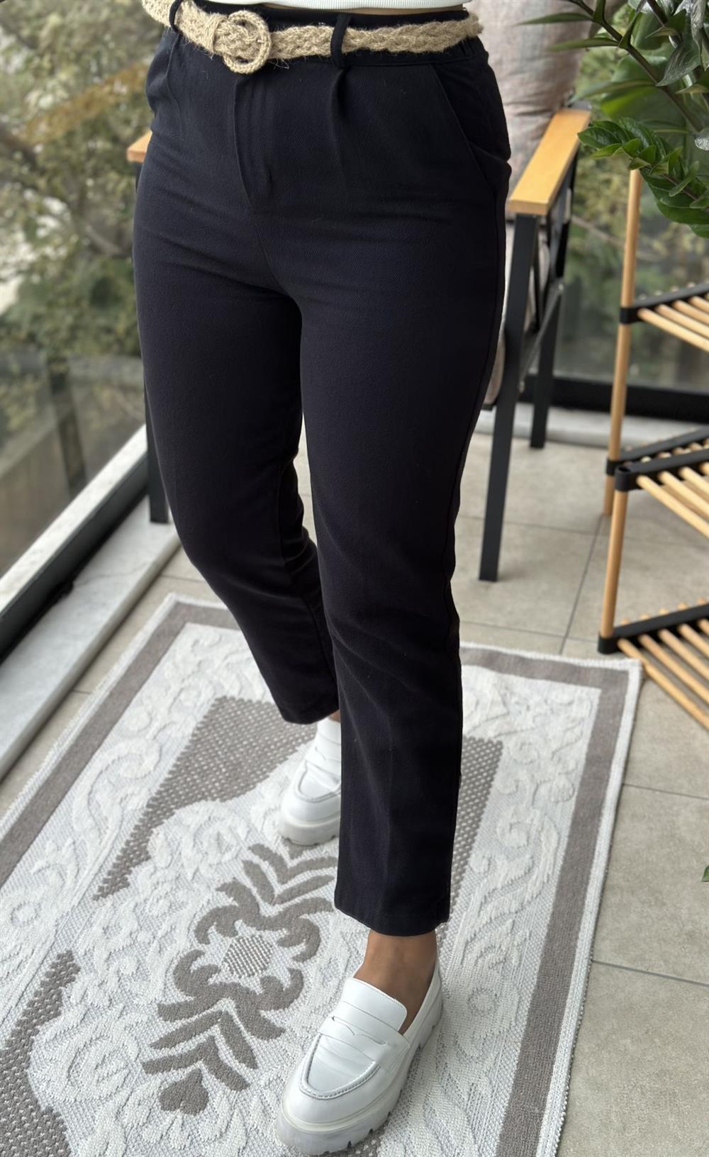 Kanvas Kumaş Pantolon Siyah