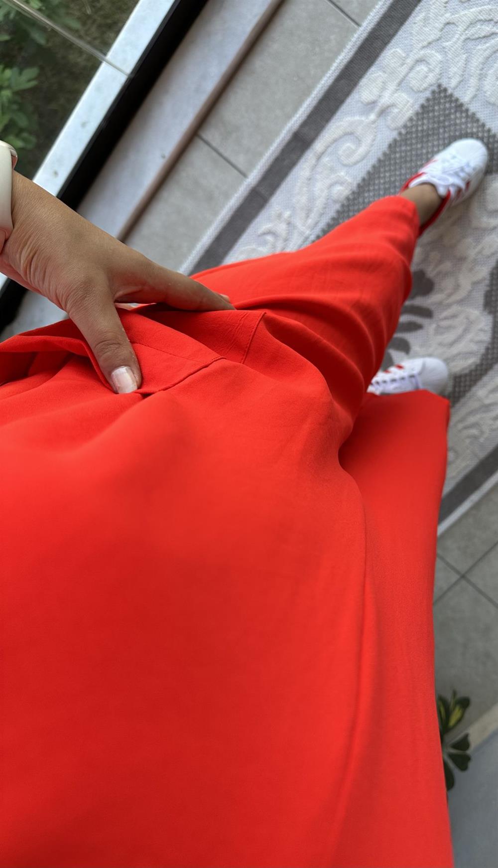 Nar Çiçeği Aerobin Kumaş Tulum